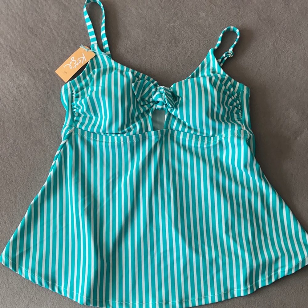 Green/White Striped Kona Sol Swim Tank